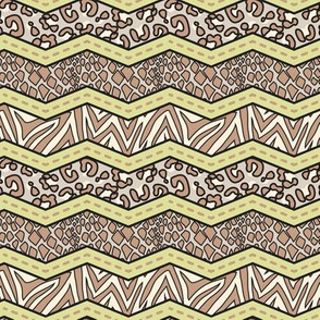 Jungle Animal Chevron Green