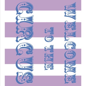 Circus Flag, blue on lavender 