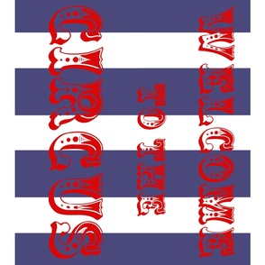 Circus Flag, red on navy