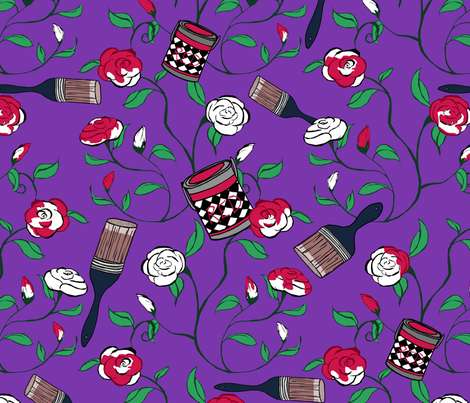 Painting the Roses Red on Purple