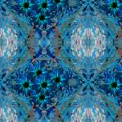 Blue pattern and flowers