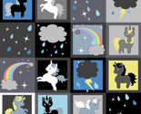 Rainy Day Unicorns Cheater Quilt