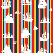 Sailing Across Sunset Sea Stripes