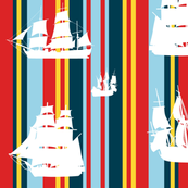 Sailing Across Sunset Sea Stripes