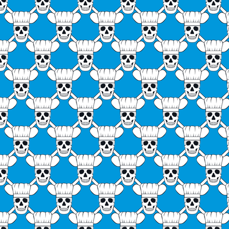 Chef Skull Small- Blue