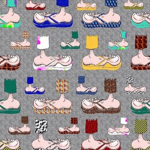 Feet with their BFF's ~ Flip-Flops! (gray)