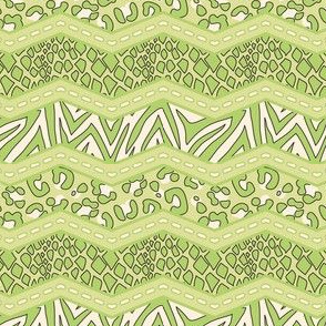 Jungle Animal Chevron All Green