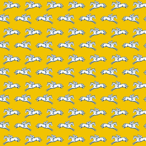 French Blue Hurdlers on Mustard