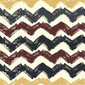 Chevron in Burgundy and Mustard