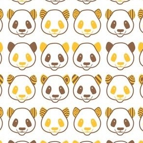 brown yellow panda
