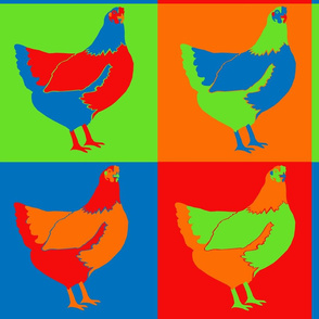 Traditional Pop Art Chickens