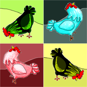 Chatty Chickens Pop Art