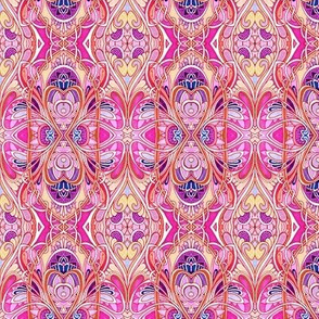Raspberry Rococo Paisley in pink