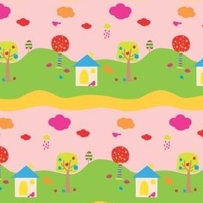 Girl landscape cloud