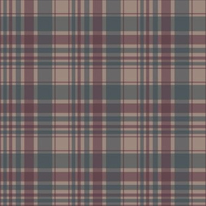 Berry/tan/blue plaid