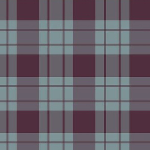 Large blue stripe/ berry plaid