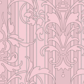 Pink Dawn ~ Pink Damask Stripe III