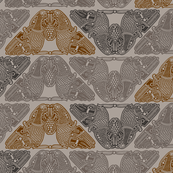 Celtic Birds Grey,Black,Brown,
