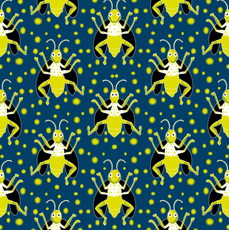 Firefly Jitterbug eclectic fabric by eclectic_house on Spoonflower - custom fabric