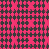 Hot Pink & Grey Harlequin Diamond