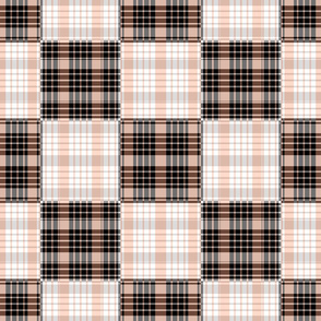 Peach and Gray Plaid - Large
