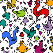 Chicken Pop Squawk black and white background