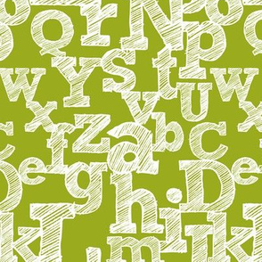 Sketched Alphabet on Green
