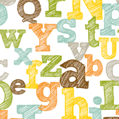 Small Colorful Sketched Alphabet