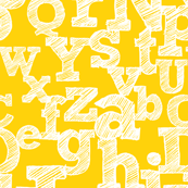 Small Sketched Alphabet on Yellow