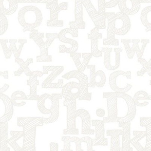 Sketched Alphabet in Light Grey