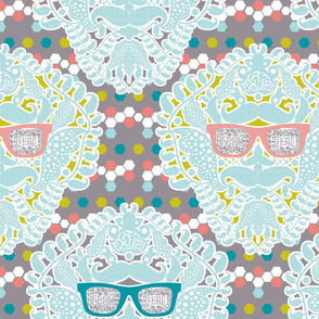 damask geek grey