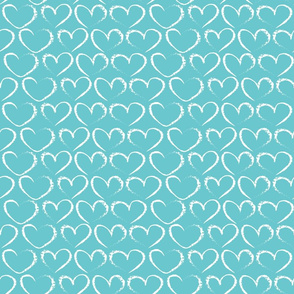 chalk hearts on blue
