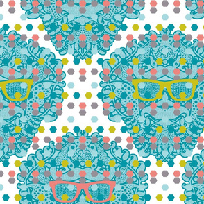 damask geek white