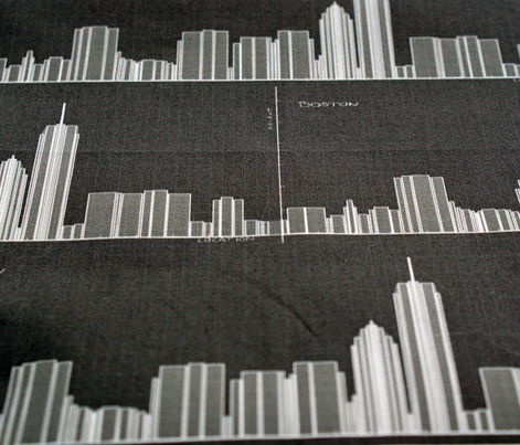 Graph of Boston Skyline - Geek Chic in black