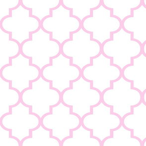 Pink and White Quatrefoil