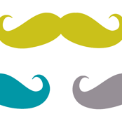 crazy moustaches on white