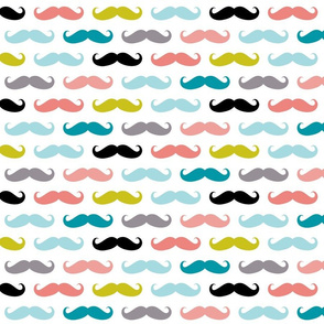 crazy moustaches on white