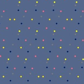 Colorful Dots on Slate Blue