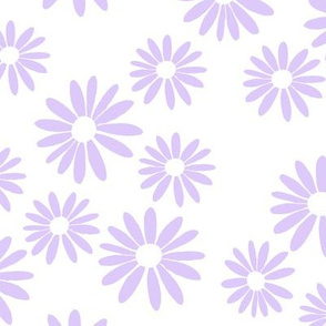 Lilac Daisies on White