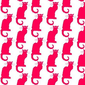 Le Chat Noir in Hot Pink on White