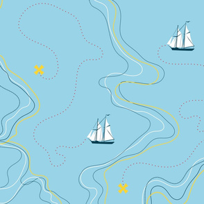 sailing for the treasure - blue
