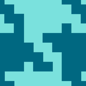 Houndstooth GIANT teal and turquoise