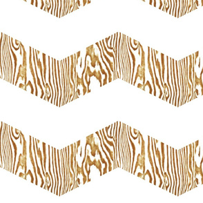 Chevron Safari ~ Gold & White  Zebra Wood