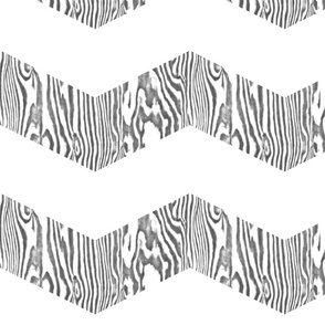 Chevron Safari ~ White and Grey Zebra Wood