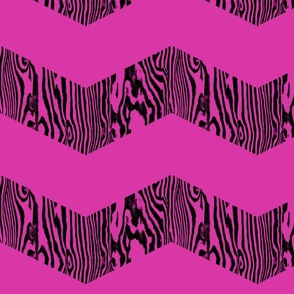 Chevron Safari ~ Black and Magenta Zebra