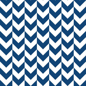 Chevron Offset - Blue and White