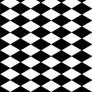 Harlequin Diamonds ~ Black & White ~ Horizontal