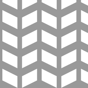 Modern Cottage ~ Herringbone White & Grey