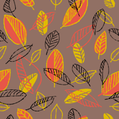 Retro Orange and Yellow Leaves