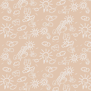You Are My Sunshine Woodland Animals-in White and Beige 